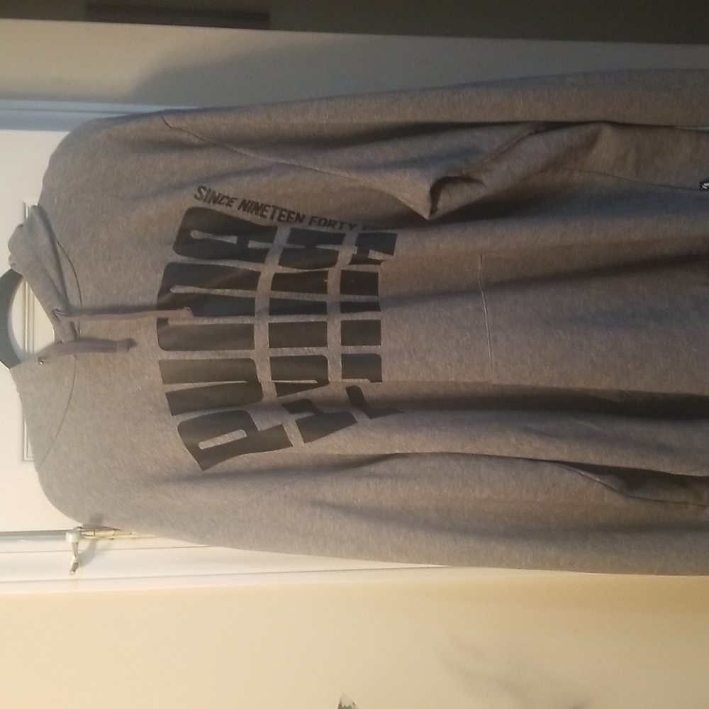 men champion hoodie 2xl gray/black